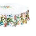 thumbnail image 2 of Round French Provence Tablecloth Antilles White, 70" Round, Easy Care Stain Resistant, Coated 100% Cotton, Wipe Clean, Floral Leaves, 2 of 2