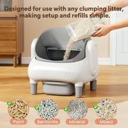 Open-Top Self-Cleaning Cat Litter Box Smart Automatic with APP Control,Safety Sensors, Health Monitoring
