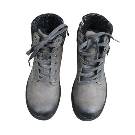

Women\ s Boots Lace Up Snow Ankle Boots Vintage Anti Slip Winter Outdoor Supply