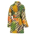 thumbnail image 2 of Vintage Zebra Pineapple Pattern Women Bathrobe One Size Univeral Fits, Pineapple Aloha Tropical Fruits Hawaiian Fashion Lightweight Plush Fleece Long Robe For Women, 2 of 3