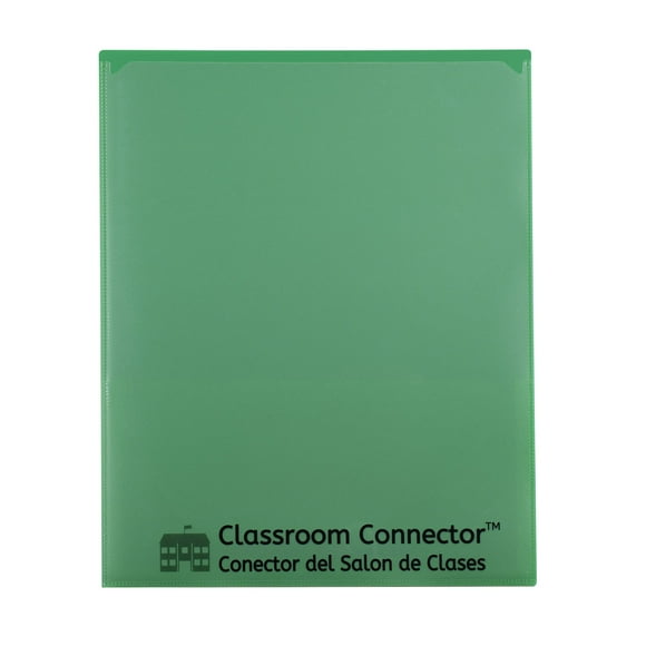 Carpetas de la escuela a la casa con conector C-Line para el aula, 25 unidades, color verde