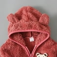 thumbnail image 6 of Odeerbi Toddler Boys Girls Winter Fleece Lined Jacket Toddler Kids Baby 2025 Fashion Cute Solid Color Keep Warm Zipper Bear Ear Hooded Jacket Coat Pink 18-24 Months, 6 of 9