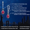 thumbnail image 2 of Gem Stone King 14K Two Tone Gold Red Ruby and Blue Sapphire Dangle Earrings for Women | 2.30 Cttw | Gemstone July Birthstone | Oval 7X5MM, 2 of 6