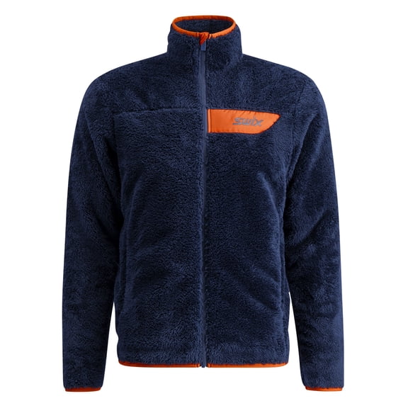 SWIX Adult Male Infinity Pile Midlayer Full Zip Jacket, Color: Dark navy, Size: XL