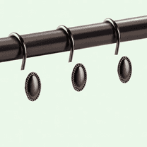 Oil-Rubbed Bronze Decorative Shower Curtain Rings, 12Pcs