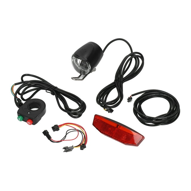 Kit de luces delanteras y traseras con bocina de bicicleta eléctrica, juego de luces de bicicleta eléctrica de plástico de aleación de aluminio DK11 para actualización