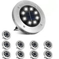thumbnail image 1 of Luz solar al aire libre, lámpara solar de 8 puntos LED Luz decorativa de césped de jardín a prueba de agua para camino Jardín Terraza Patio Césped Blanco frío Zhivalor ZH-006, 1 of 8