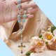 thumbnail image 4 of 1 caja de 24 crucifijos con dijes para rosario, esmaltados con diamantes de imitación, con eslabones para candelabro y colgantes de Pascua., 4 of 6