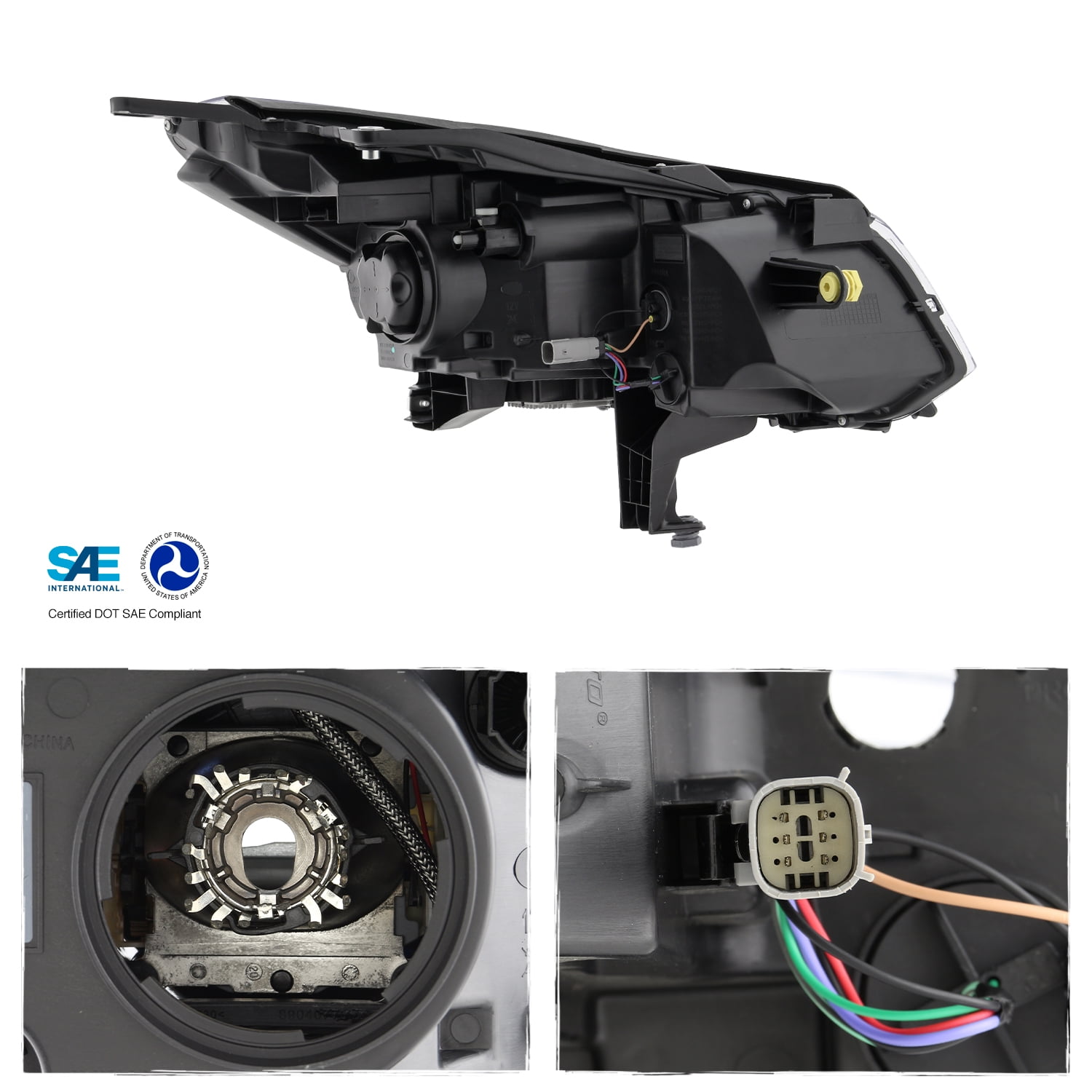 AKKON - Fits 2013-2017 Buick Enclave [HID/Xenon Type] Non-AFS Projector Headlights Driver+Passenger w/ DRL Running Lamp