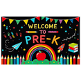 thumbnail image 2 of Colorful Welcome to Pre K Banner with Pencils Rainbows Stars and Books Backdrop Party Decorations for Preschool Openings Classroom Decorations School Events Photography Props, 2 of 8