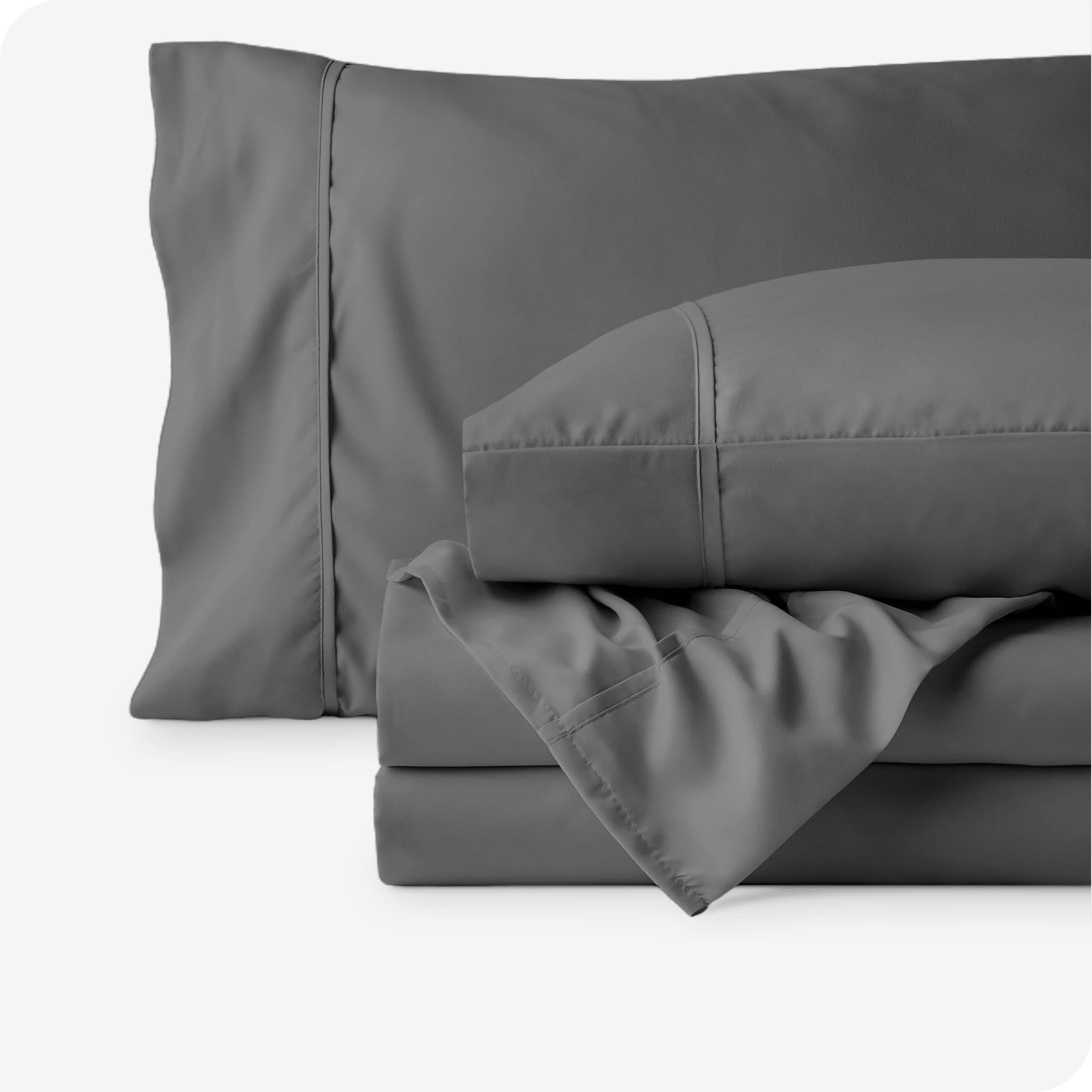 Bare Home Gray Microfiber Sheet Set, Wrinkle Resistant, Deep Pocket, Twin XL