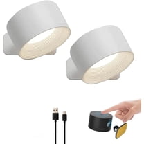 Lights of Sweden Wall Lights, of Sweden Infinity Wall Lamp, Rechargeable Mounted Sconces, 3 Color Brightness Levels, for Bathroom, Living, Kitche(White)