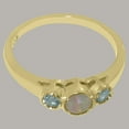 thumbnail image 6 of LBG British Made Spectacular 14k Yellow Gold Natural Opal & Aquamarine Womens Statement Ring - 33 size options - Size 10.5, 6 of 7
