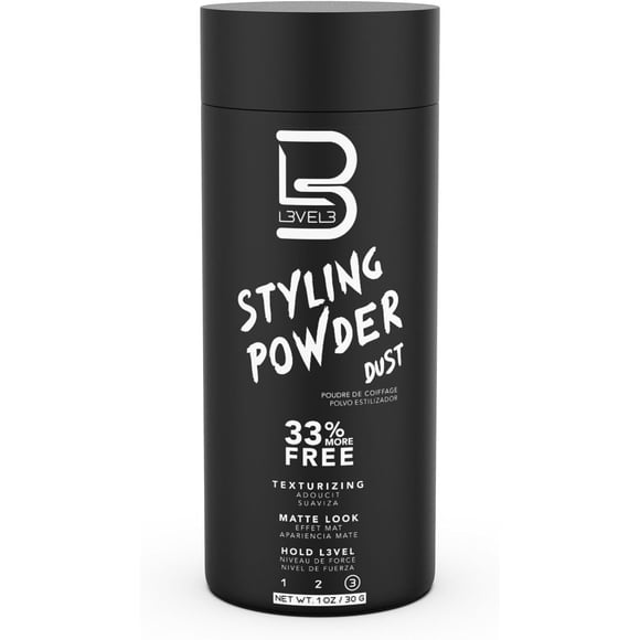 L3VEL3 Styling Powder - Long Lasting Natural Look - Delivers Matte Finish - Leaves No Greasy Residue or Clumps - Washes Out with Ease - Easy to Apply and Distribute - Ideal for All Hair Types - 30 g