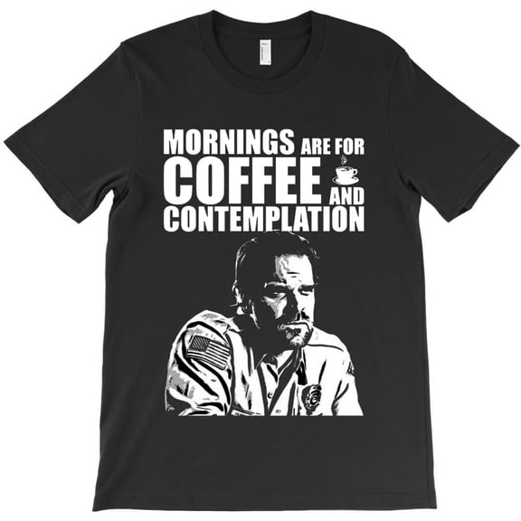 Mornings Are For Coffee Funny Holiday Graphic H3960 T-Shirt, for Men and Women, Up to Size 5XL