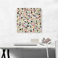 thumbnail image 2 of ARTCANVAS Pink Teal Black Yellow Spots Square Canvas Art Print - Size: 18" x 18" (1.50" Deep), 2 of 9
