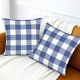 thumbnail image 2 of Blue and White Buffalo Check Plaid Pillow Covers 18x18 Set of 2, Buffalo Plaids Throw Pillow Covers Outdoor Decorative Pillow Case for Couch Bed Sofa Cushion Home Decor, 2 of 6