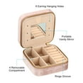thumbnail image 3 of Unique Bargains Travel Jewelry Case, Small Jewelry Organizer Portable Mini Jewelry Box with Mirror Square Style 2, Pink, 3 of 5