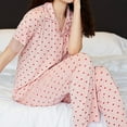 thumbnail image 6 of Tnhcen Women's 2 Piece Short Sleeve Pajama Set Top and Long Pants Soft Sleepwear Loungewear with Pockets M-XL, 6 of 9