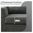 thumbnail image 4 of XIZZI 96" 3-Seat Sectional Sofa Couch with Chaise Convertible L-Shape Corduroy Modern Sofas with Metal Leg for Living Room Office-Grey, 4 of 10