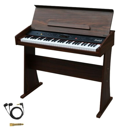 Sawtooth 61-Key Digital Console Piano with Earbuds &