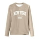 thumbnail image 1 of Camiseta oversize de manga larga con estampado gráfico para mujer, túnica con cuello redondo y letras estampadas, corte holgado informal para todas las estaciones, 1 of 2