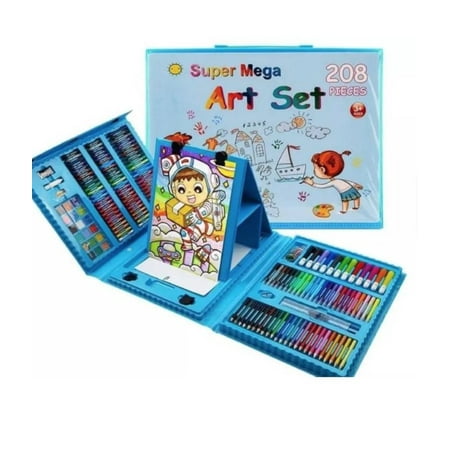 Set Dibujo Portátil 208 Piezas De Arte Para Niños Kit Azul