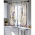 thumbnail image 5 of Purple Flowers Sheer Curtains 54 Inch Length 2 Panels Set for Living Room/Bedroom, Weeping Spring Floral Bicycle Retro Art Kitchen Curtains Grommet Semi-Sheer Curtains Window Treatments 42"x54"x2, 5 of 7