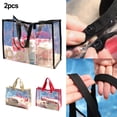 thumbnail image 3 of 2X Stadium Approved Clear Tote Bags with Handles for Beach Concerts 20X14X7Inch Red, 3 of 7