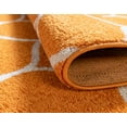 thumbnail image 5 of Unique Loom 3146764 2 x 13 ft. Rounded Trellis Frieze Runner Rug, Orange, 5 of 5