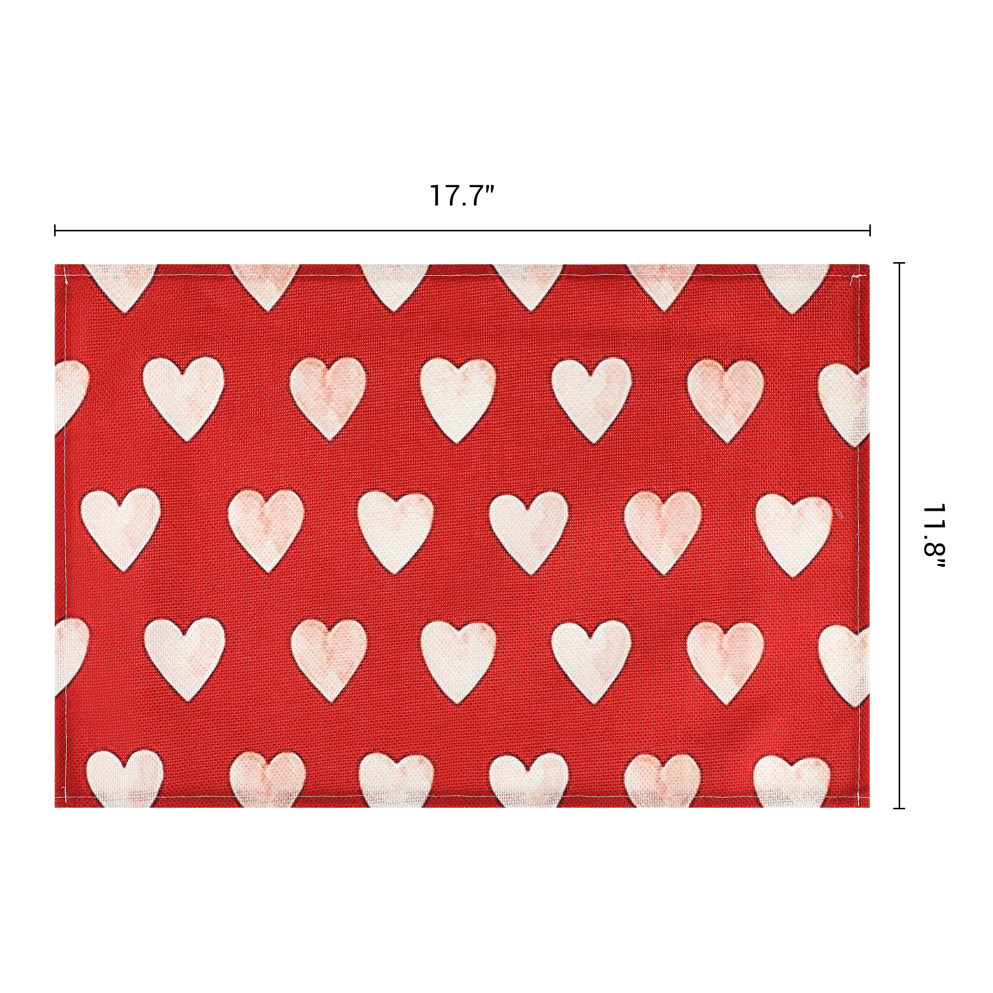 Unique Bargains Set of 6 Love Hearts Placemats for Anniversaries Red/White