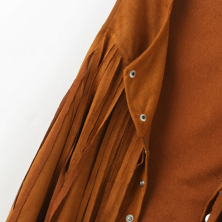 Baqcunre Womens Winter Coats,Fringe Faux Suede Open-Front Baqcunre Womens Winter Coats,Fringe Faux Suede Open-Front