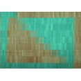 thumbnail image 1 of Ahgly Company Machine Washable Indoor Rectangle Abstract Turquoise Blue Contemporary Area Rugs, 4' x 6', 1 of 4