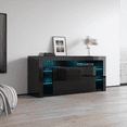 thumbnail image 2 of Minelli TV Stand for TVs up to 70", Modern High Gloss 61" Entertainment Center, TV Media Console with Storage Cabinets and LED Lights, 2 of 6