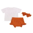 thumbnail image 4 of 3Pcs Set Infant Baby Girl Halloween Outfits Boo Print T-Shirt Tops Ruffle Shorts Headband Clothes Orange 2-3 Years, 4 of 7