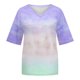 thumbnail image 5 of Blusas de Manga Corta Casuales para las Mujeres con Cuello en V, Top de Poliéster de Moda de Verano para el Uso Diario, 5 of 8