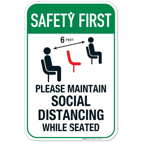 Social Distancing Sign, Bilingual Social Distancing Sign, English Spanish, 12x18 Aluminum