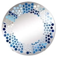 thumbnail image 2 of Designart "Minimalist Geometric Polygons in White and Blue III" Geometric Polka Dot Round Wall Mirror - Oval Printed Decorative Mirror - Multiple Color Options, 2 of 5