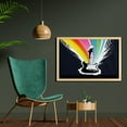 thumbnail image 2 of Guitar Wall Art with Frame, Colorful Stripes Flowing Out of an Electric Instrument Rock and Roll, Printed Fabric Poster for Bathroom Living Room, 35" x 23", Charcoal Grey Multicolor, by Ambesonne, 2 of 2