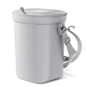 Car Trash Can with Lid Leakproof Silicone 2 Gallon Gray