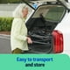 thumbnail image 3 of Silla de ruedas de transporte ultraligera Medline, asiento de 48 cm de ancho, plegable con brazos de altura de escritorio, armazón plateado metálico. Ligera, compacta y portátil., 3 of 5