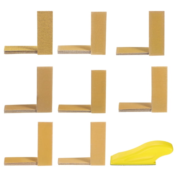 Uxcell 40pcs Micro Sander Paper 80, 120, 180, 240, 320, 400, 600, 800 Grit 3.5x1.2 Inch Mini Sanding Sheets Strips Hook Loop Sandpapers for Wood Metal Tight Spaces Polish Work