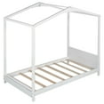 thumbnail image 4 of DreamBuck House Beds, House Platform Bed, Wood Montessori Bed Frame, Twin Size Platform Bed with Headboard for Boys Girls Teens, Roof Design, No Box Spring Needed, Twin Size, White, 4 of 7