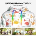 thumbnail image 4 of Kdxio Colorful Crabs Print Womens Oversized Hoodies Sweatshirts Hooded Pullover Tops Sweaters Casual-XX-Large, 4 of 7