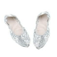 thumbnail image 1 of Zapatillas de Ballet para Mujer BLESIY Zapatillas de danza del vientre Suela de material cuero PU Plata, 1 of 5