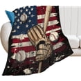 thumbnail image 2 of Sunflower Bumble Bee American Flag Blanket Gifts for Girls Boys Soft Throw Blanket Comfy Plush Blanket Flannel Travel Blankets for Outdoor Couch Sofa Birthday Gifts for Women Men Kids, 2 of 5