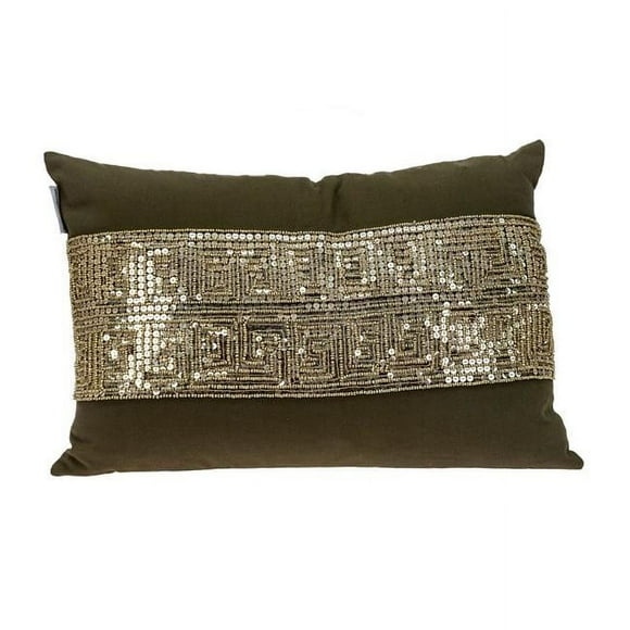 Parkland Collection PILM21435 Misty Transitional Olive Rectangle Throw Pillow