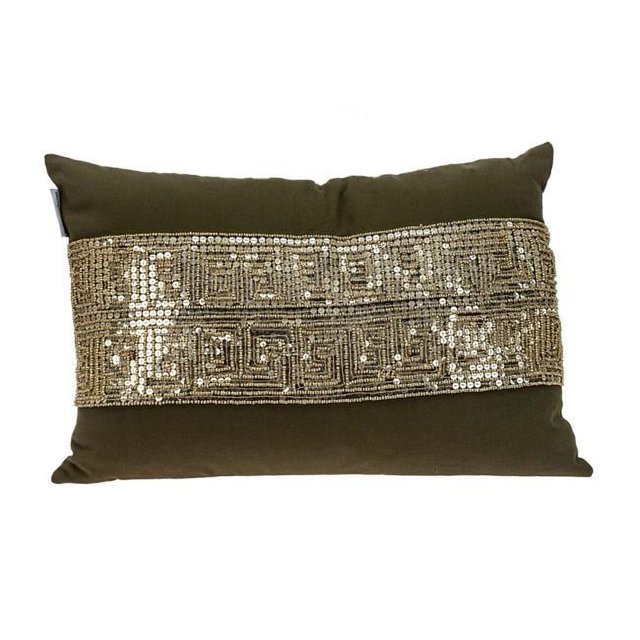 Parkland Collection PILM21435 Misty Transitional Olive Rectangle Throw Pillow