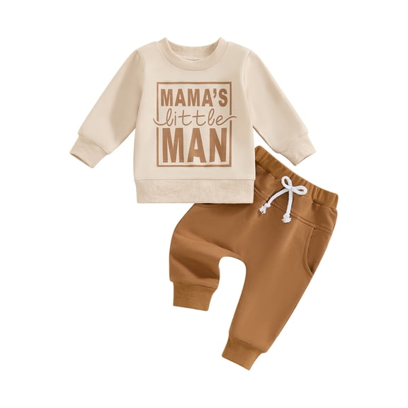 Gerichy Toddler Kids Baby Boy Fall Outfits 1T 2T 3T Letter Print Long Sleeve Tops Pants Winter Clothes Sets