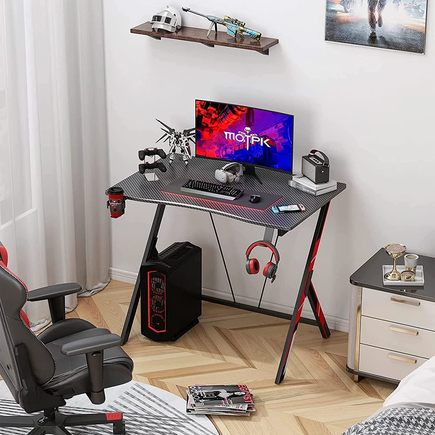 Gaming Desk 31 inch, Small Gaming Desk for Kids, Gift Idea, PC Computer